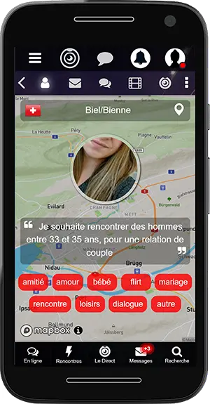 Localisation membre Direct Tchatche