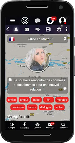 Localisation membre Direct Tchatche