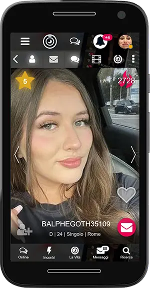 Incontra persone su dispositivi mobili sull'applicazione Chat Dal Vivo